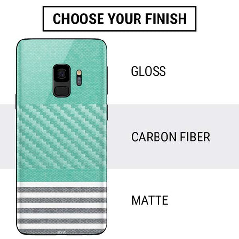 Teal and Grey Stripes Galaxy S9 Skin
